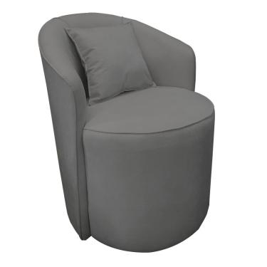 Imagem de Poltrona Redonda Serena Suede Cinza Base Fixa C05 - D'rossi