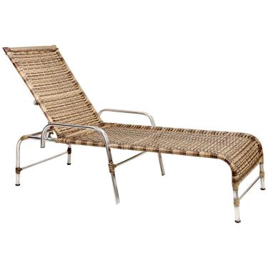 Imagem de Espreguiçadeira Catar Alumínio Para Piscina Trama Original Capuccino