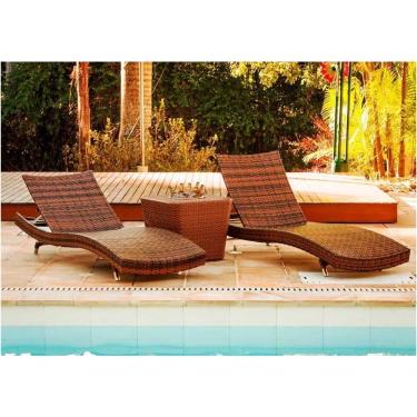Imagem de 4 Cadeiras E Mesa 2 Espreguiçadeiras Mesa + Chaise Trama Argila