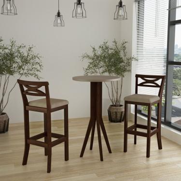 Imagem de Conjunto Bistrô 1 Mesa 2 Banquetas Copacabana Capuccino