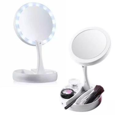 Imagem de Espelho De Luz Led Dobrável Aumenta 10X P/Maquiagem Portátil