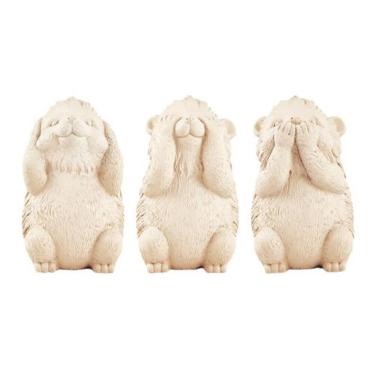 Imagem de Kit 3 Esculturas Porco Espinho Em Cimento Mart