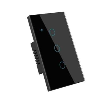 Imagem de Tuya Smart Switches US Neutral Wire/No Neutral Wire Required 1/2/3/4 Gang Light WiFi Touch Switch Voice Control-121JL-BLACK-03