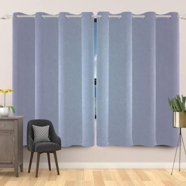 Imagem de DORCEV Cortinas blecaute roxas azuis com ilhós, isolamento térmico, bloqueio de luz, cortinas de janela para decoração de quarto e sala de estar, cortinas de escurecimento de quarto, 66 x 213 cm, 2