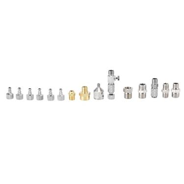 Imagem de 15pcs Adapticter Conjunto de Acessórios Tipos de Acessórios Adaptador Arenqueamento Aço Inoxidável Kit Conector Compatível Com a Maioria Dos Aerógrafos Compressor Airbrush Mangueira 15pcs ADAPTOR
