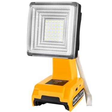 Imagem de Adisipsoarin Luz De Trabalho Led 25W Para Bateria Dewalt 20V E 60V, Inundação Externa Com Portas Carregamento Rápido Usb-A Usb-C 2.1A, Canteiros Obras, Reparo Automóveis, Camping, Emergência