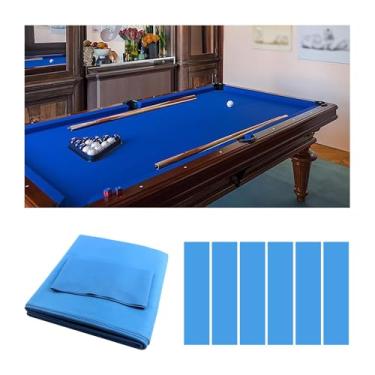 Imagem de Pano De Bilhar Espesso Com 6 Panos De Borda, Feltro Para Mesa De Sinuca De 9 Pés Para Clubes, Bares E Jogos Esportivos Internos(Blue)