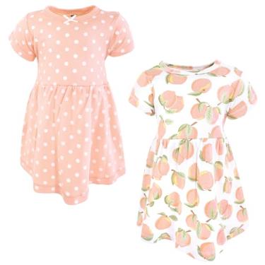Imagem de Hudson Baby Vestidos de algodão para bebês e meninas, Pêssego doce, 5 Anos