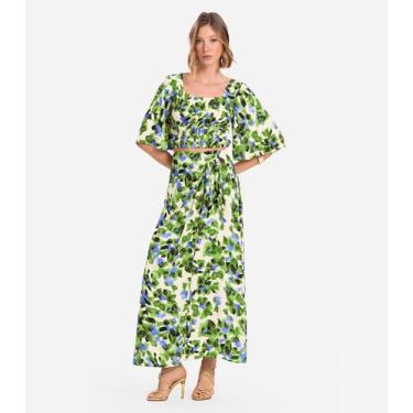 Imagem de Saia Longa Estampada Endless Verde, G, Verde