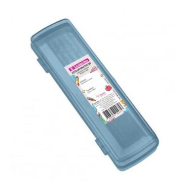 Imagem de Estojo Plastico Escolar Multiuso Porta Escova de Dentes Azul - Sanremo