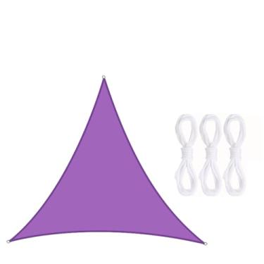 Imagem de TBATM Sun Shade Vela Impermeável ao ar Livre Jardim Pátio Partido Protetor Solar Toldo,Triângulo Sun Shade 98% Uv Bloco com Corda Livre,Velas de Sombra para Varanda,Purple,2.4x2.4x2.4m