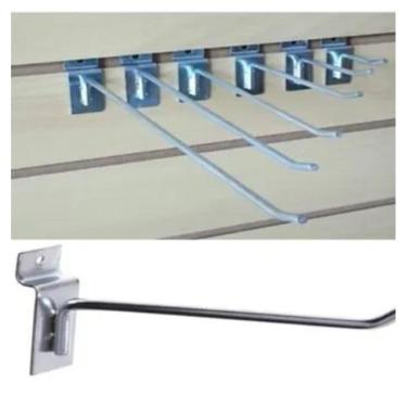 Imagem de Gancho Painel Canaletado MDF 20 CM Prata 100 Unidades