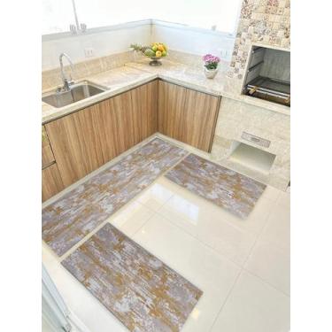 Imagem de Kit 3 Peças Pratik Jogo Cozinha Borda Infinita Não Derrapa - Oasis, Ma