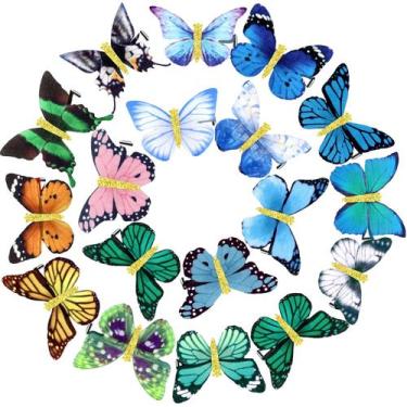 Imagem de Clipes de cabelo Butterfly Boao 18 peças Glitter Barrettes