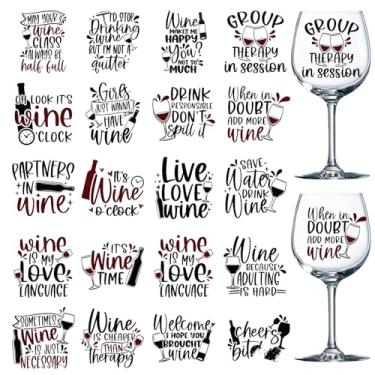 Imagem de Rngmsi Envoltório de copo UV DTF - 20 folhas com citações engraçadas UV DTF para copos de 473 ml, adesivos de transferência de vinho, decalques Uvdtf pretos à prova d'água para garrafa de água