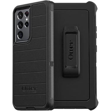 Imagem de Otterbox Capa para Galaxy S21 Ultra 5G (APENAS - NÃO SERVE PARA tamanhos não Plus ou Plus) Defender Series Case - preta, robusta e durável, com proteção de porta, inclui suporte de clipe de coldre