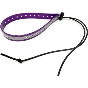 Imagem de Coleira eletrônica GPS de substituição com elástico ajustável, design de vários furos e fecho de alternância seguro para cães pequenos (roxo, pescoço pequeno) refletivo