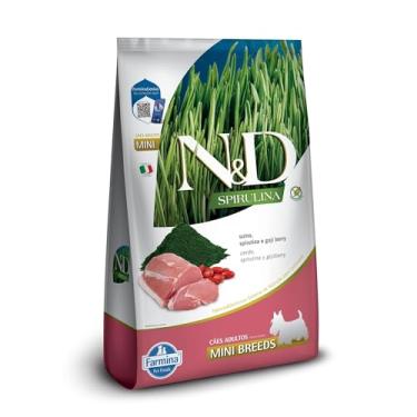 Imagem de N&D Spirulina para Cães Adultos de Raças Mini e Pequenas Sabor Suíno, Spirulina e Goji Berry 7Kg
