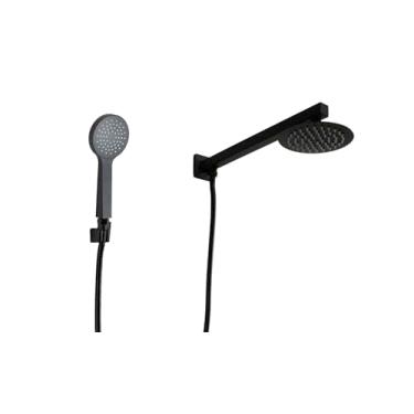 Imagem de Ducha Chuveiro Redondo Black Inox com Chuveirinho de Mão em ABS