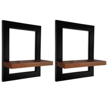 Imagem de Kit 02 Prateleiras Quadro Nicho de Parede Decorativo Sintra em Aço e M