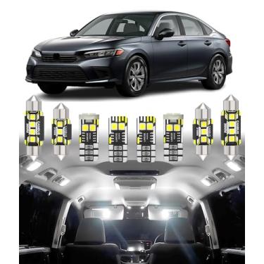 Imagem de BMT xms Substituição de luz LED interior do carro para Honda Civic 10º Sedan/Coupe/Hatch 2016-2021, 6000K Pacote de lâmpadas interiores super brilhantes, 6 peças