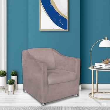 Imagem de Poltrona Bia Decorativa Reforçada Recepção Clinica Salão Sala De Estar Suede