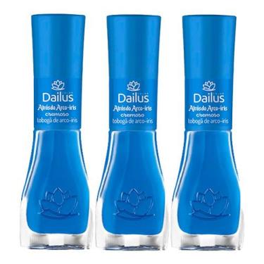 Imagem de Kit 3 Esmalte Dailus Color Atrás do Arco Íris Cor Tobogã de Arco-íris 