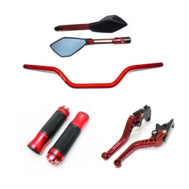 Imagem de Kit Guidão 22mm Manopla Fenix TM2 Manete Fazer 150 250 - Stark Race, V