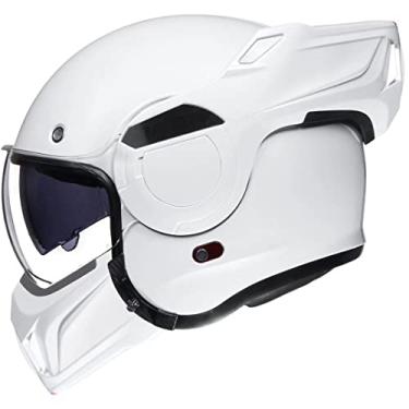 Imagem de ILM Capacete Modular Vintage Integral Para Motocicleta, Adulto, Masculino, Quadriciclo, Utv, Moto De Neve, Com Proteção Queixo Reversível 180°, Modelo Dot-B707 (Branco, Tamanho P)