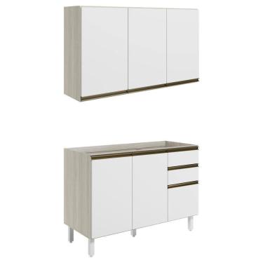 Imagem de Armario Aereo Balcao Pia 120 Cm Mdf Kali Bianco.