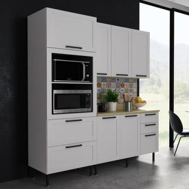 Imagem de Cozinha Americana 190cm 3 Peças, 6 Portas e 5 Gavetas - Tecno Mobili