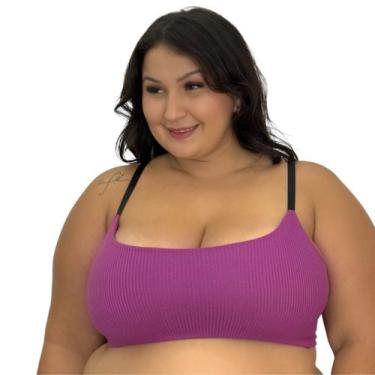 Imagem de Sutiã Plus Size Tecido Canelado Top Grande - c14 Felícia - TERRA E MAR