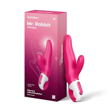 Imagem de Satisfyer Mr. Rabbit Vibrador de Coelho - Estimulador de Ponto G e Clitóris, 12 Programas de Vibração, Haste Flexível, Anel de Retenção - Silicone Macio, À Prova d'Àgua, Recarregável