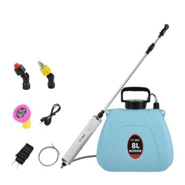 Imagem de Fenteer Pulverizador elétrico de jardim com haste retrátil de 8L, leve e economiza esforço, pulverizador elétrico com cabo recarregável para lavagem de carros, Use Cerca de 200 Minutos