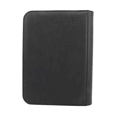 Imagem de Cartão de negociação ligante 4 bolsos PU CATURO DE CATURO DE CATADOR DE CATO PORTEM 160 CARTAS PARA COLECTORES CARTÃO DE PENOS DURAL (Preto)