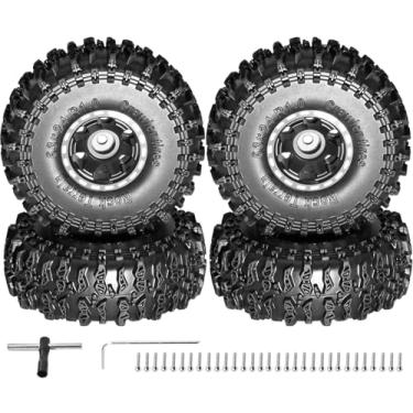 Imagem de 1.0 Beadlock Wheel and Tire Set RC Crawlers Upgrade for Traxxas 1/18 TRX4M Ford Bronco #97054-1 Land Rover Defender 1/24 Axial SCX24 FMS FCX24 RC Upgrade Part
