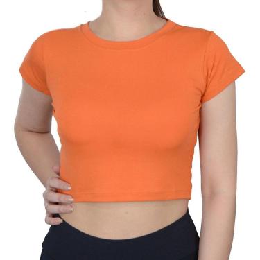 Imagem de Blusa Feminina LZT Cropped Viscose Laranja - 8078-Feminino