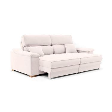 Imagem de Sofá 3 Lugares Retrátil e Reclinável Lupin Linho Cru 180 cm