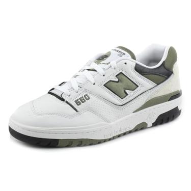Imagem de New Balance Tênis masculino 550, Branco/Olivina escura, 9