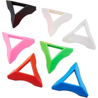 Imagem de PH PandaHall 28 peças, 7 cores, plástico, triângulo, velocidade, cubos mágicos, suporte de base, acessórios para moldura, organizador de cubo