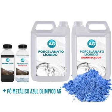 Imagem de Kit Porcelanato Líquido Metálico Azul Olimpico AG por M² - Resinas ag