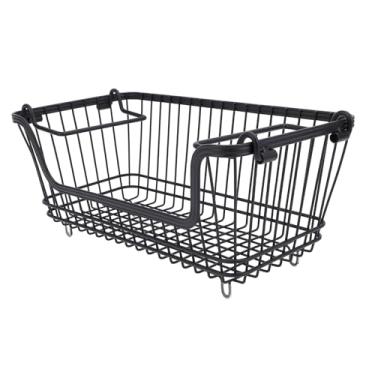 Imagem de Cesta Empilhável para Freezer, Organizador de Armário para Armazenamento de Fio Grande para Despensa de Cozinha, 3 Pacotes de Fio Resistente para Fácil Acesso, Suporta até 30