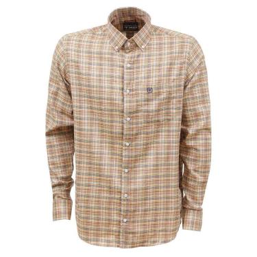 Imagem de Camisa Xadrez Masculina Laranja Manga Longa TXC 38273