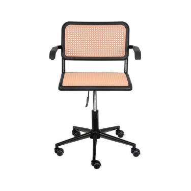 Imagem de Cadeira OR-1158 em PP Simulando Palha no Assento e Encosto com Braço e Base Rodízio OR Design