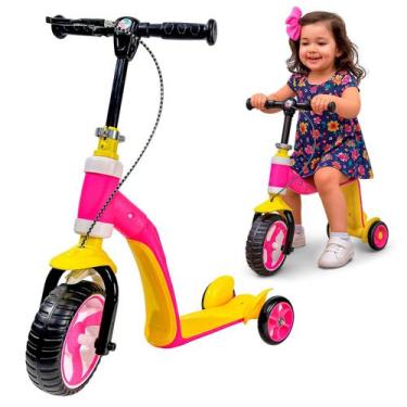 Imagem de Patinete Andador Infantil Equilíbrio Para Bebês 2 Em 1 Rosa Altura Aju
