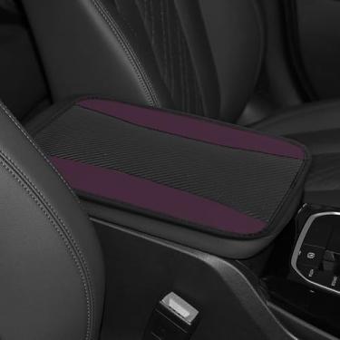 Imagem de Hovom Capa de console central de carro, capa de apoio de braço de couro para carros, capa de apoio de braço de couro para carros, almofada de apoio de braço automotivo elegante, protetor de descanso