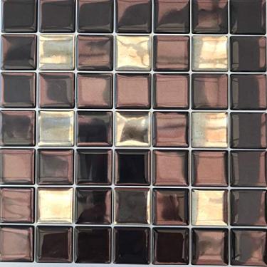 Imagem de Pastilha Adesiva Cromada Marrom Resinada Kit 4 Placas