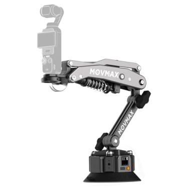 Imagem de Kit de sucção eletrônico movido a energia solar para braço de lâmina MOVMAX, suporte de carro para DJI Pocket 3, GoPro Hero 13, câmeras de ação 360 com detecção automática de pressão e visor LCD
