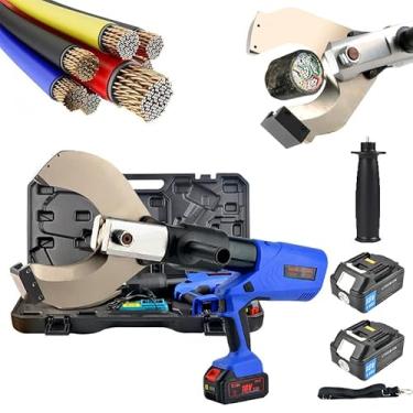 Imagem de Alicate de corte de cabos hidráulico para linhas de alta tensão, 2 baterias de 4,0 Ah, alicate hidráulico recarregável de 150KN-250KN, alicate de crimpagem de terminais, ferramenta de corte de ca