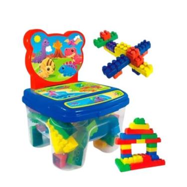 Imagem de Cadeirinha Infantil com Blocos de Montar Princesas, Dinossauro e Homem